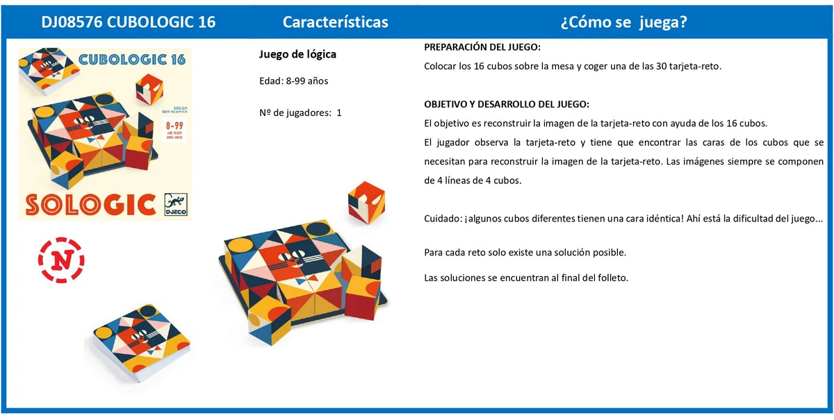 Juego cubologic 16